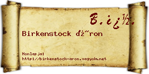 Birkenstock Áron névjegykártya